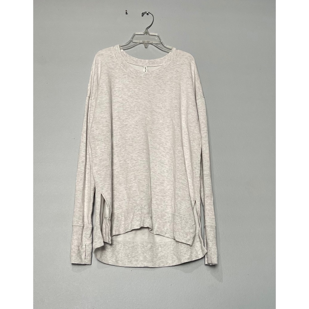 Athleta Womens Light Grey Heathered Oversized Coaster Luxe Sweatshirt Med Tall